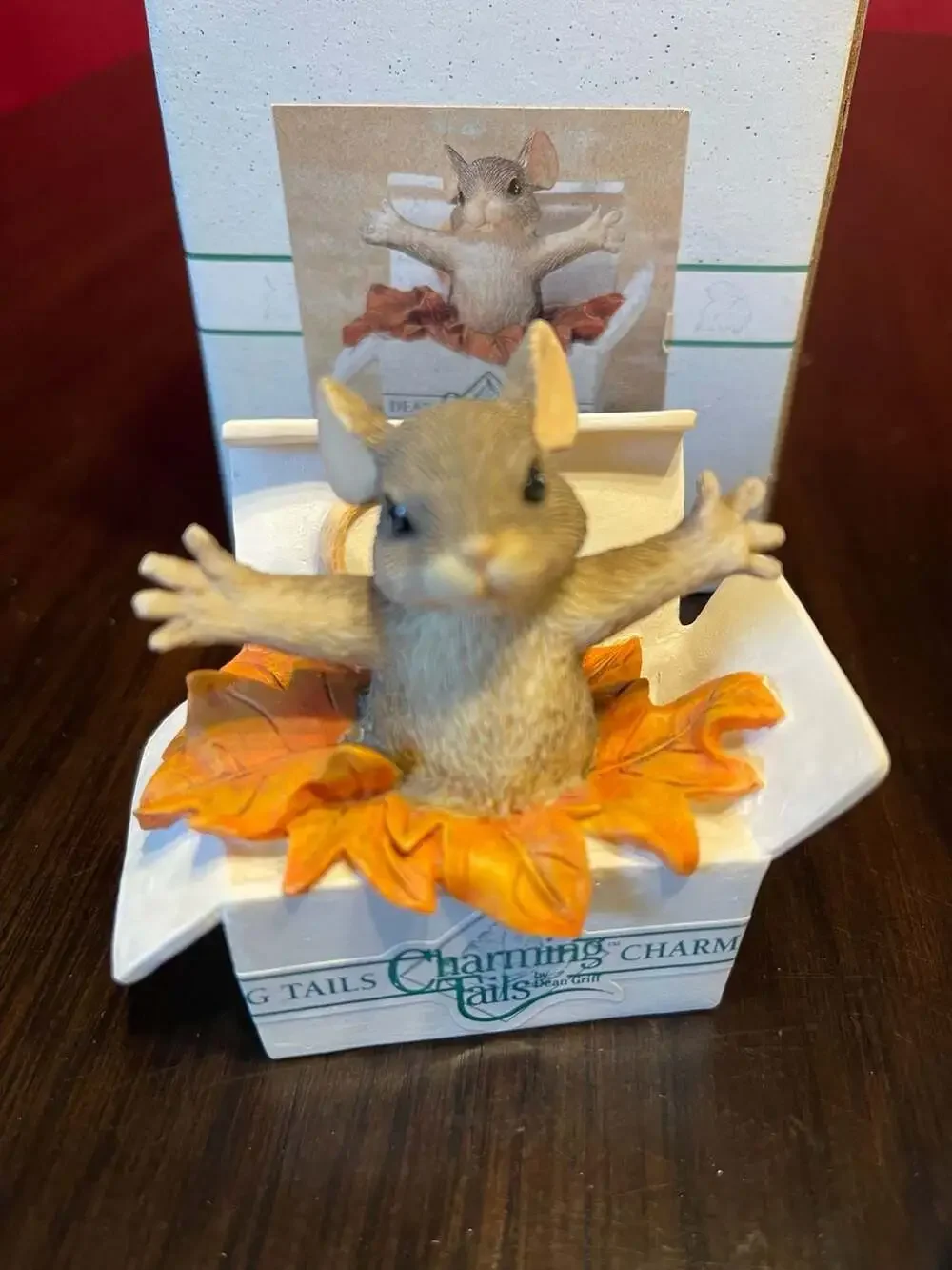 Charming Tails Take Me Home Mouse in Leaf Box Figurine by Dean Griff (1996)